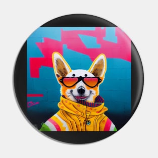 Funny Hip-hopper Corgi Pin