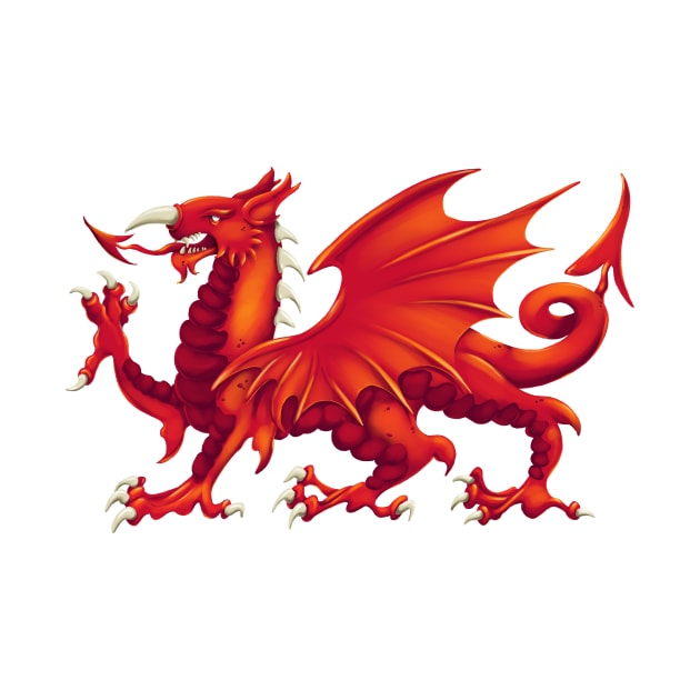 Welsh Dragon - Y Ddraig Goch by Rowena Aitken