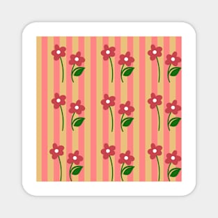 floral and strips Magnet