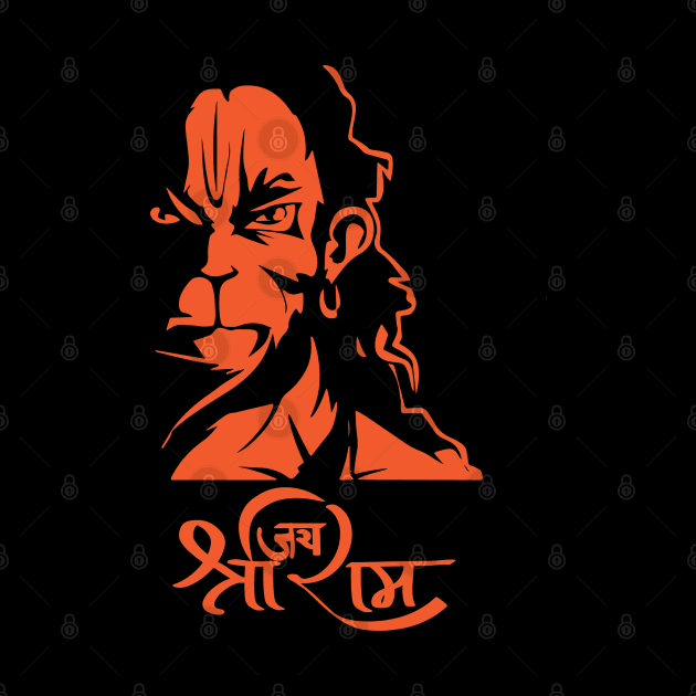 Hanuman Hindu God Jai Shri Ram by alltheprints