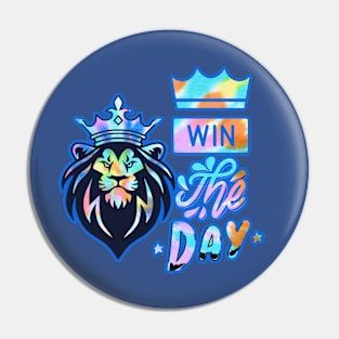 Colorful LION WINNER Quote Pin