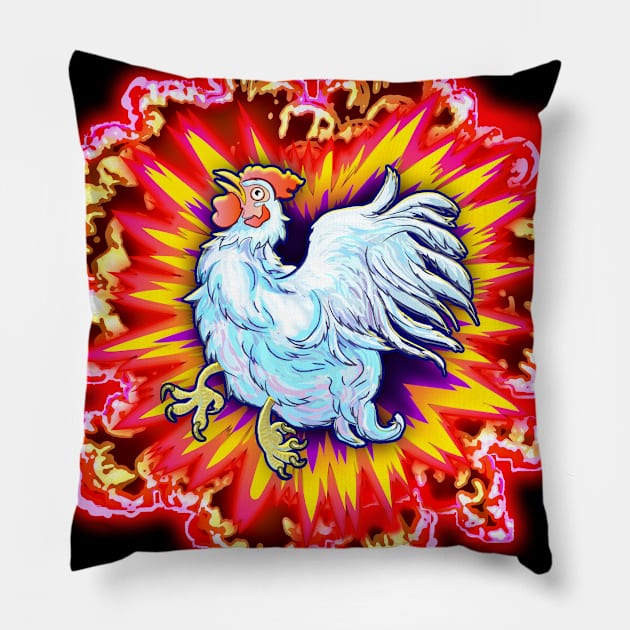 Thug chicken Pillow by GraphixRealm