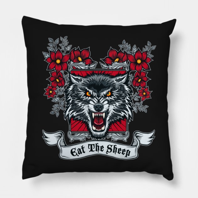 Eat The Sheep Pillow by RowdyPop