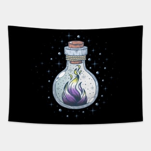 Nonbinary Fire Occult Bottle LGBT Pride Flag Tapestry