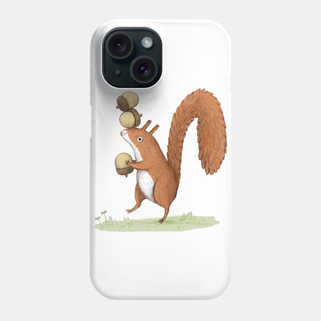 Squirrel With Acorns Phone Case by Sophie Corrigan