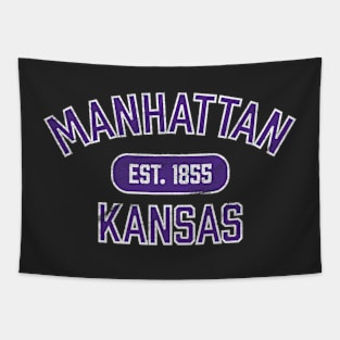 Manhattan Kansas - Vintage Purple Athletic Tapestry