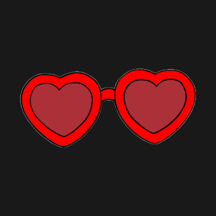 Red heart glasses - TS T-Shirt