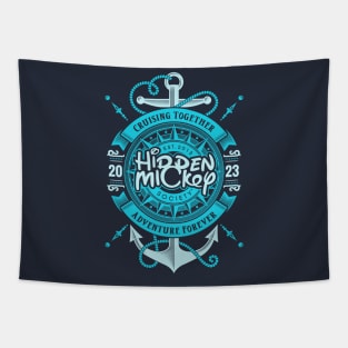 HMS Two-Anchor Nautical 2023 Edition T-Shirt (Aqua) Front & Back T-Shirt Tapestry