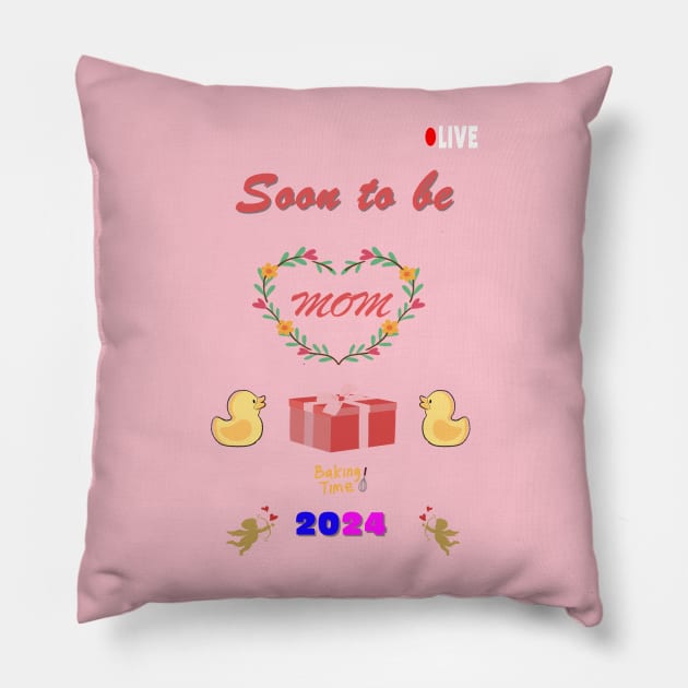 Soon to be Mom 2024 Pillow by fantastic-designs