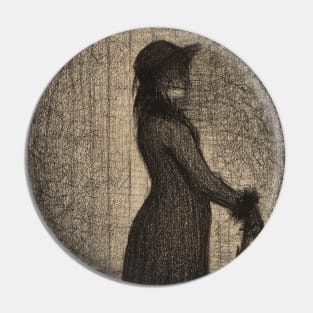 Woman Strolling by Georges-Pierre Seurat Pin