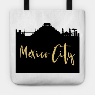 MEXICO CITY MEXICO DESIGNER SILHOUETTE SKYLINE ART Tote