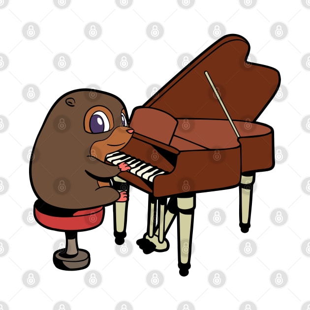 Cartoon mole playing piano by Modern Medieval Design