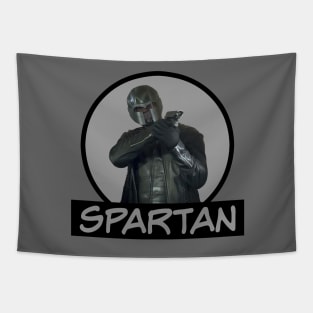 Spartan with Gun - John Diggle - Comic Book Text Tapestry