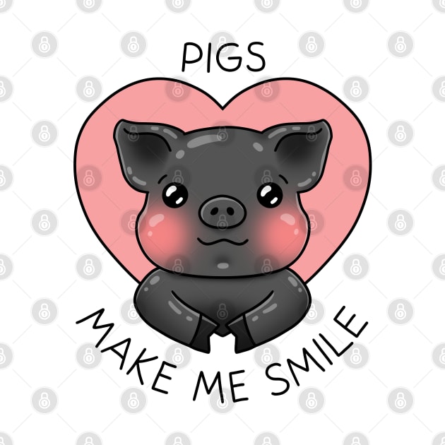 Pigs make me smile - Funny pig by Nikamii