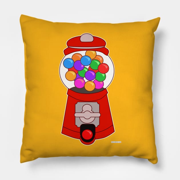 Fun Gumball Machine Cartoon Art Pillow by Tshirtfort