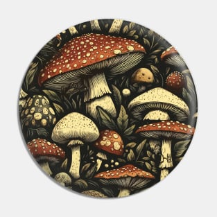 Vintage mushroom pattern Pin