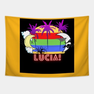 First name shirt!( Lucia)  It's a fun gift for birthday,Thanksgiving, Christmas, valentines day, father's day, mother's day, etc. Tapestry