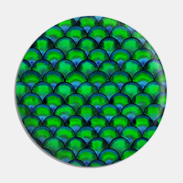 Green Seigaiha Japanese wave pattern Pin by Pragonette