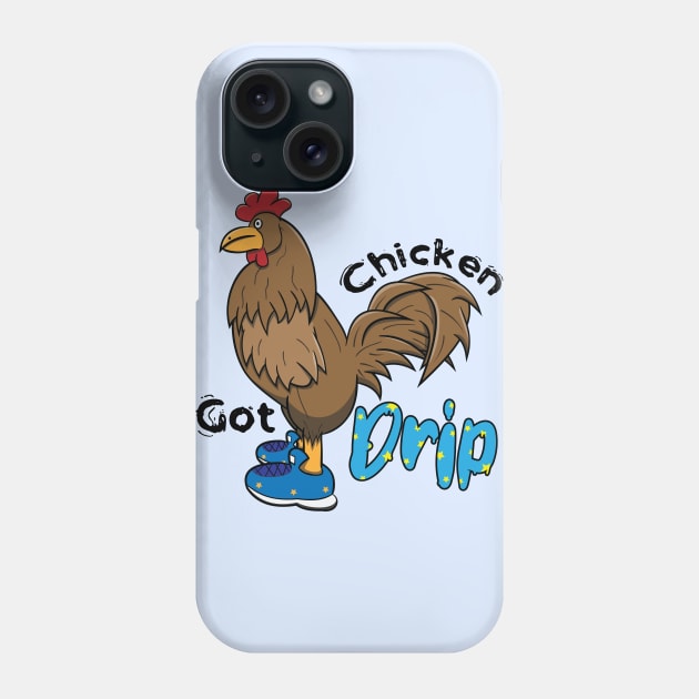 Chicken With Shoes Brown Blue DRIP MEME Phone Case by Dad n Son Designs