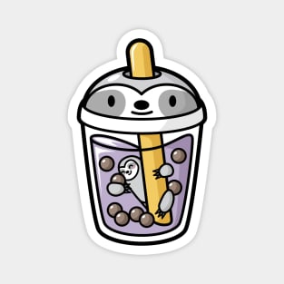 Bubble Tea with Cute Kawaii Sloth Inside Magnet