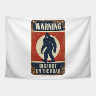 Bigfoot Road Warning Tapestry