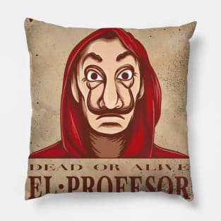 El Profesor Wanted Poster Pillow