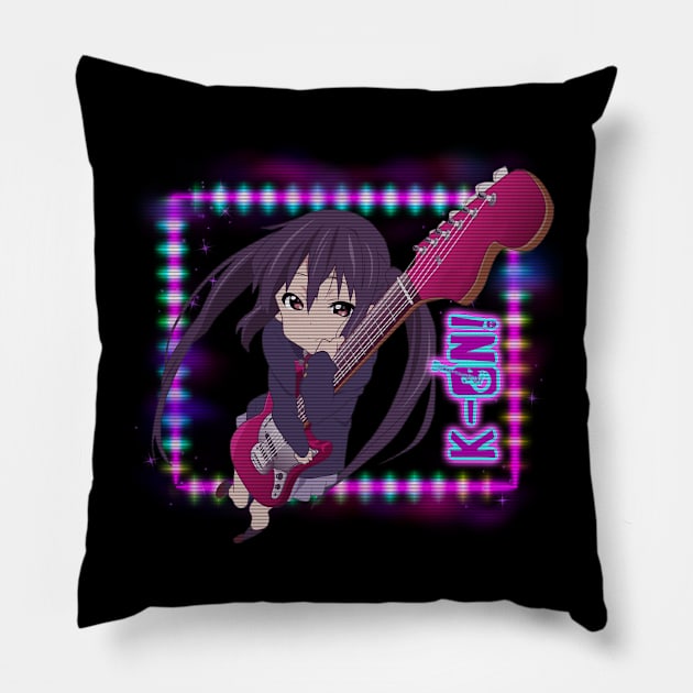 Yui's Guitar Serenade K-on! Melodic Journey Tee Pillow by NinaMcconnell