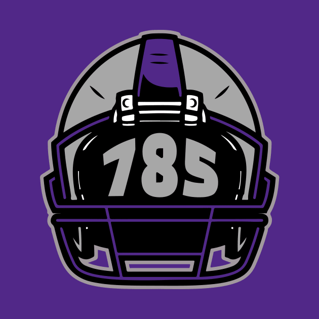 Retro Football Helmet 785 Area Code Manhattan Kansas Football by SLAG_Creative