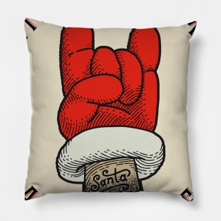 Metal Christmas Rock Heavy New Year Tattoo Santa Pillow