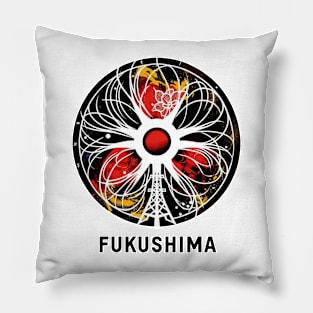 Floral Fukushima Nuclear Disaster Artistic Symbol Pillow