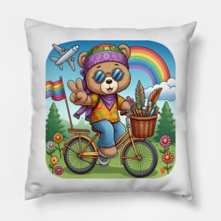 hippie teddybear Pillow