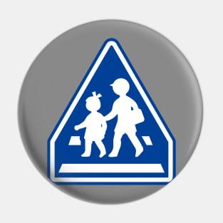 Japanese Children Crossing Sign Pin