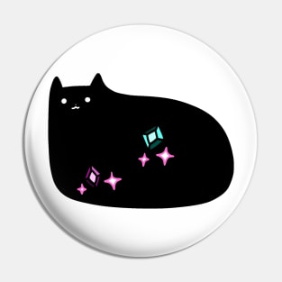 Sparkly Jewel Black Cat Pin