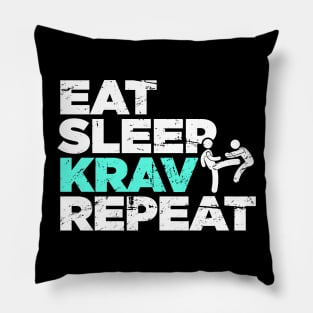 Eat, Sleep, Krav, Repeat | Funny Krav Maga Pillow