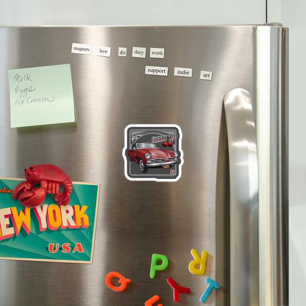 Studio Fridge Cherry Red