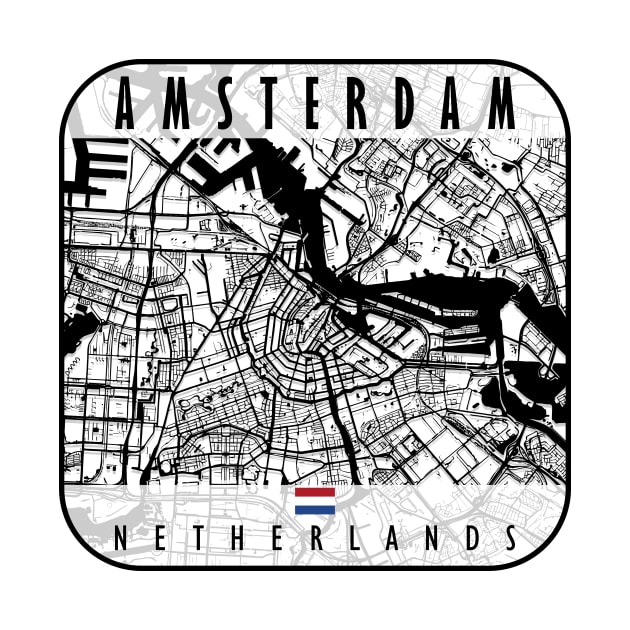 Amsterdam Map Netherlands by ArtisticParadigms