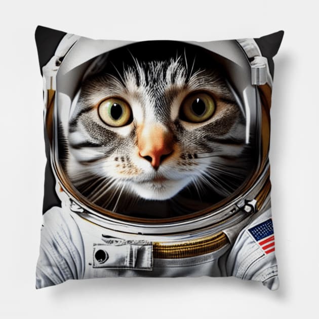 Astronaut Cat Pillow by WildScience