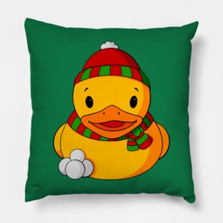 Snowball Fight Rubber Duck Pillow