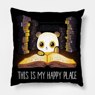 Cute Panda Book Reading Lover Quote Pillow