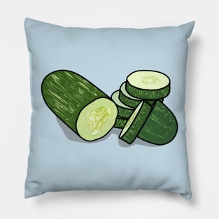 Cucumber cartoon illustration Pillow