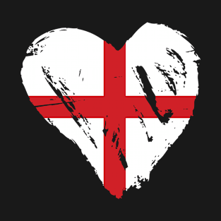 Love Heart Vintage Retro England Flag T-Shirt
