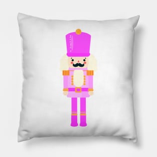 Pink On Pink Christmas Nutcracker Toy Soldier Graphic Art Pillow