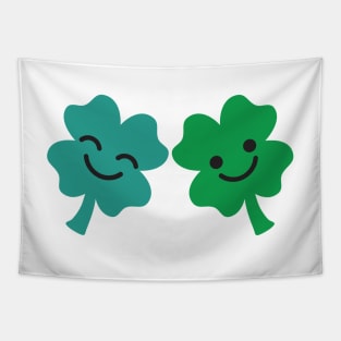 Lucky Irish Cute Four Leaf Clovers Tapestry