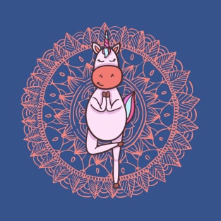 Pink Mandala Yoga Unicorn T-Shirt