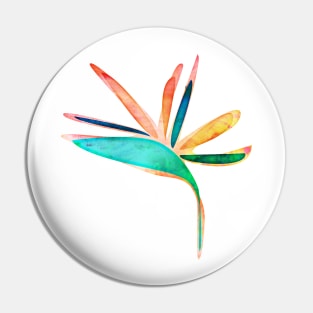 Bird of Paradise watercolor Flower Pin