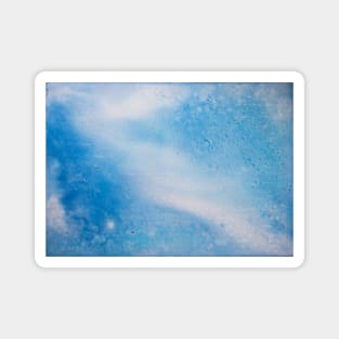 Fluid Blue Abstract Painting Magnet