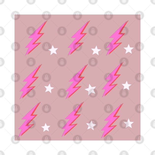 Pale Pink Lightening Bolts and Stars by funhousejen