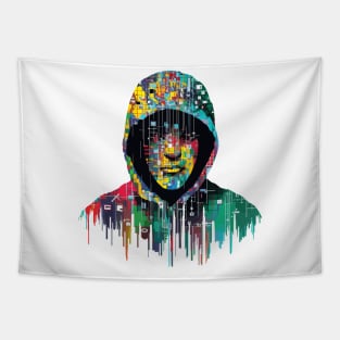 Hacker Game Urbain City Life Mistery Shadow Abstract Tapestry