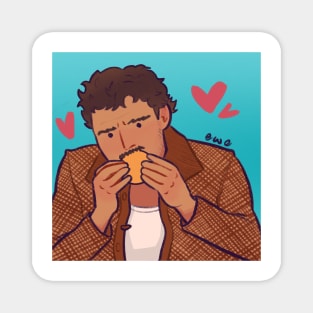 Pedro Pascal eating bread with avocado Magnet