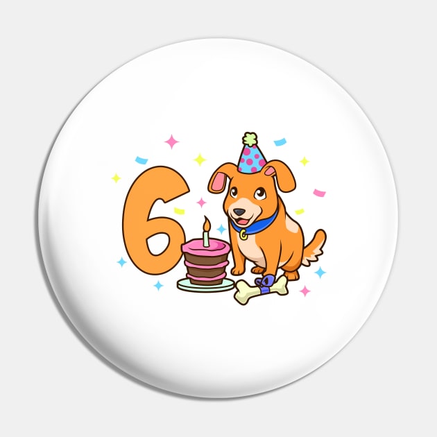 I am 6 with dog - kids birthday 6 years old Pin by Modern Medieval Design